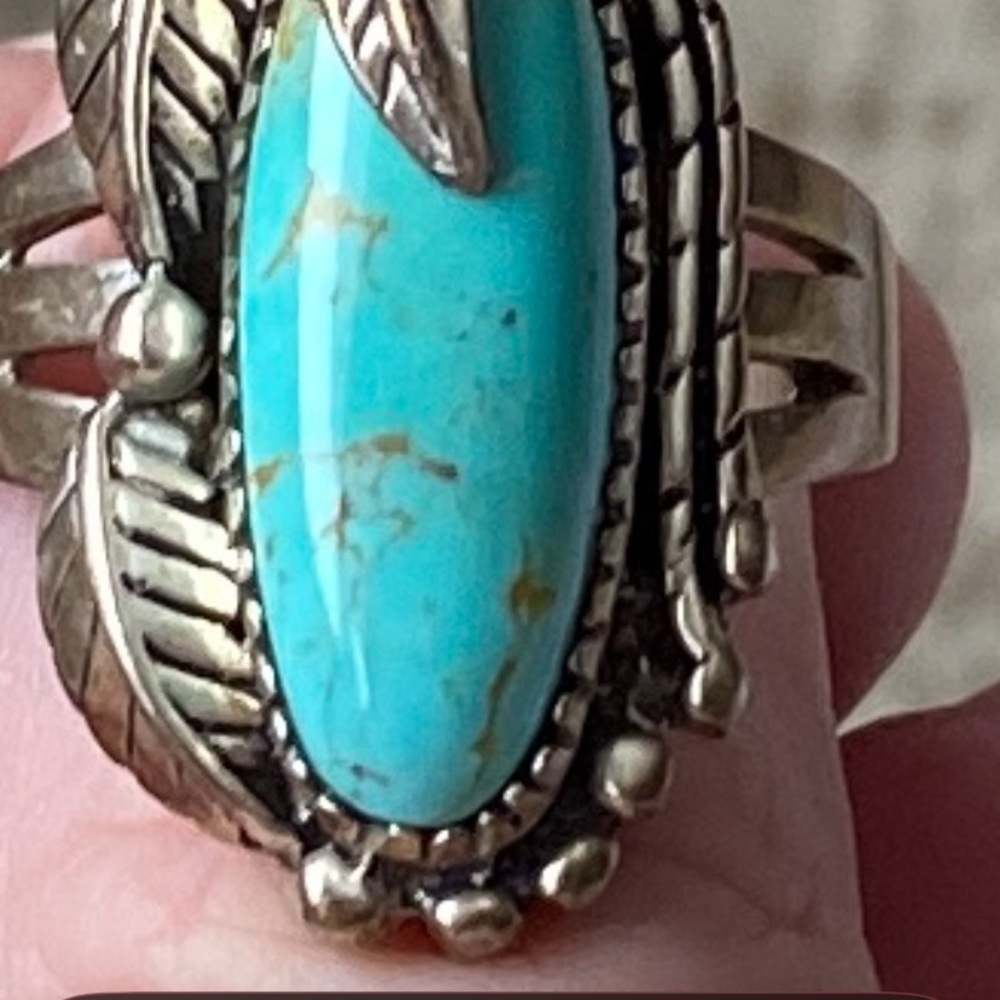 Turquoise Silver Ring Set - Picture 5 of 11